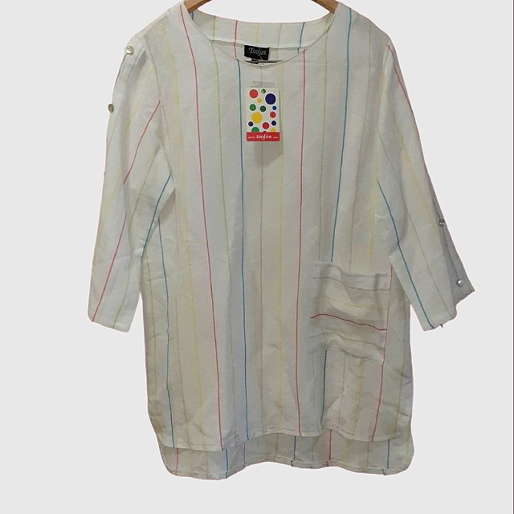 - TOOFAN 100% LINEN TOP NWT